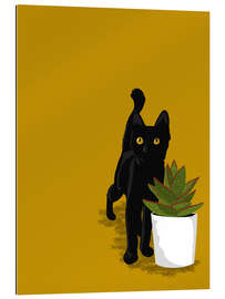 Gallery print Black Kitten and Succulent