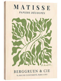 Wood print Henri Matisse Floral Abstract, Green - TAlex