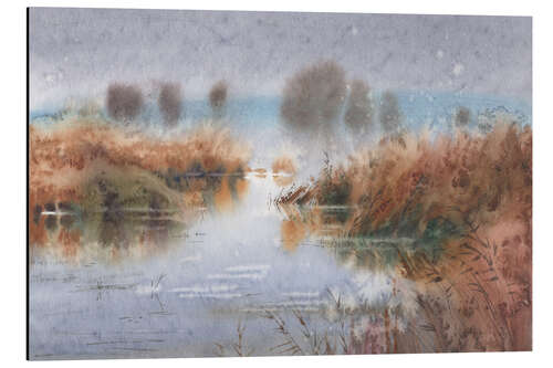 Aluminium print A lake in the morning mist