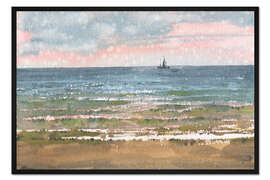 Gerahmter Kunstdruck Bunte Meereslandschaft