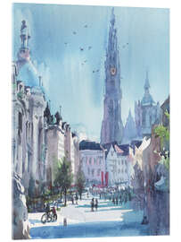 Acrylglasbild Stadtbild in blau getaucht