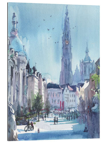 Gallery print Cityscape bathed in blue