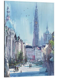 Magnettafel Stadtbild in blau getaucht