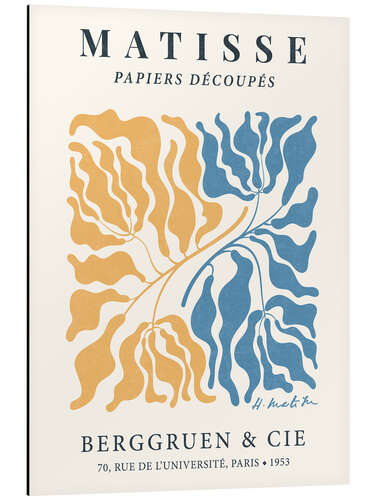 Aluminium print Henri Matisse Floral Abstract, Yellow-Blue