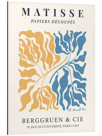 Aluminium print Henri Matisse Floral Abstract, Yellow-Blue