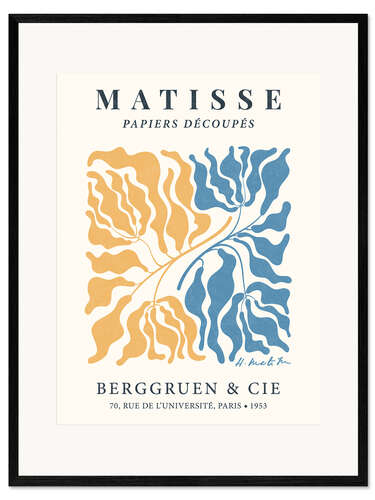 Ingelijste kunstdruk Henri Matisse Floral Abstract, Yellow-Blue