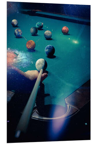 Foam board print Billiards game with the planets of the solar system