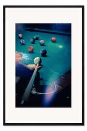 Gerahmter Kunstdruck Billardspiel mit den Planeten des Sonnensystems