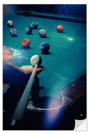 Sticker mural Billiards game with the planets of the solar system