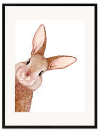 Plakat artystyczny premium w ramie Peeping Rabbit