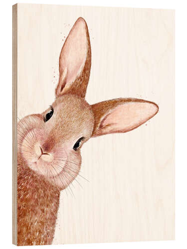 Quadro de madeira Peeping Rabbit