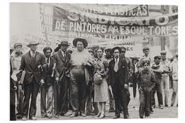 Tableau en PVC Diego Rivera and Frida Kahlo, May Day Parade, Mexico City, 1929