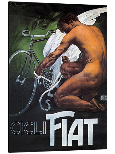 Tableau en aluminium Cicli Fiat advertisement, 1910