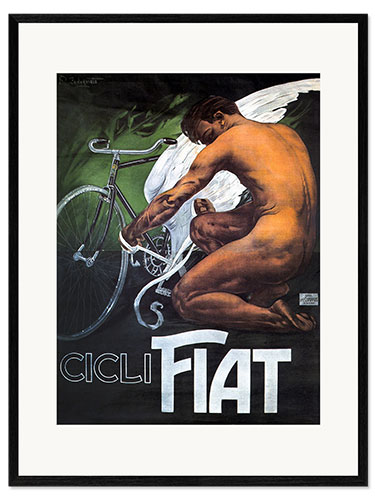 Ingelijste kunstdruk Cicli Fiat advertisement, 1910