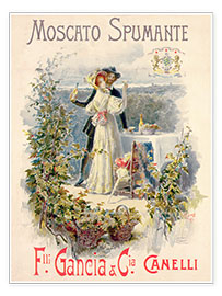 Plakat  Poster advertising Moscato Spumante, 1896 - Cesare Saccaggi