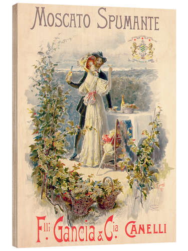 Print på træ Poster advertising Moscato Spumante, 1896