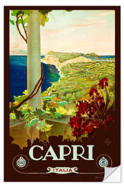 Muursticker Tourism Poster, Capri, 1920
