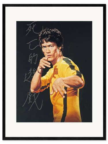 Impressão artística com moldura Bruce Lee