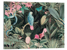 Gallery print Parrot and snake in the jungle