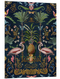 Stampa su PVC Baroque Tropical Flamingos