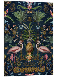 Magnettafel Barocke Tropen-Flamingos