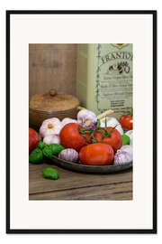 Gerahmter Kunstdruck Tomaten und Knoblauch