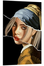 Magnettafel Billie Eilish mit dem Perlenohrring