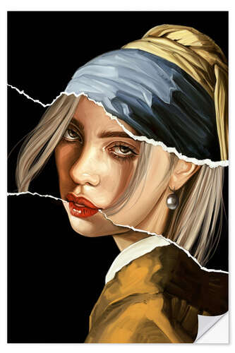 Naklejka na ścianę Billie Eilish with a Pearl Earring