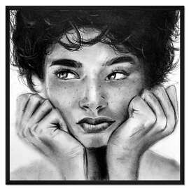 Gerahmter Kunstdruck Portrait with Freckles