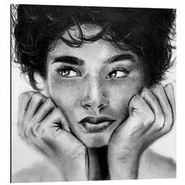 Magnettafel Portrait with Freckles