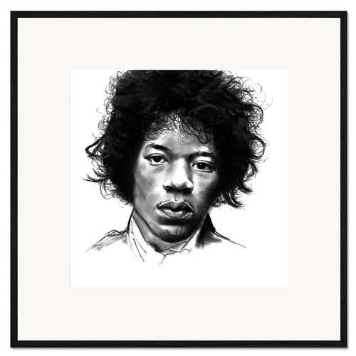 Plakat artystyczny premium w ramie Jimi Hendrix