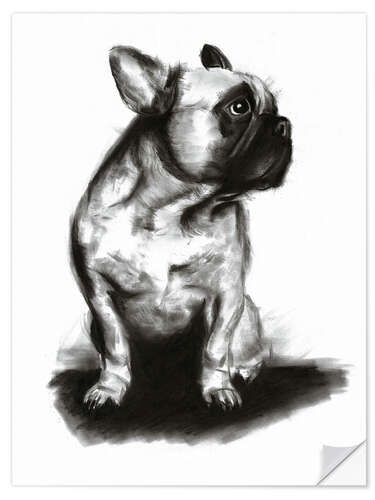 Selvklebende plakat Woof - French Bulldog Portrait