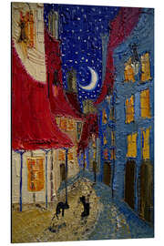 Magnettafel Mondscheingasse mit Kätzchen