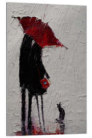 Gallery print Evening Walk with Umbrella and Kitten