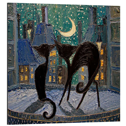 Alumiinitaulu Parisian City Cats at the Window