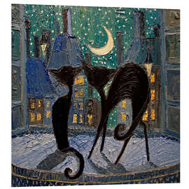 Obraz na PCV Parisian City Cats at the Window