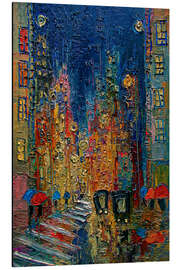 Magnettafel Bunte Straße mit leuchtenden Fenstern