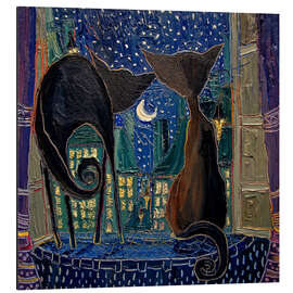 Magnettafel Zwei Katzen am Fenster