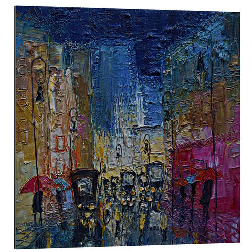 Tableau en aluminium Colorful Street Scene in the Evening