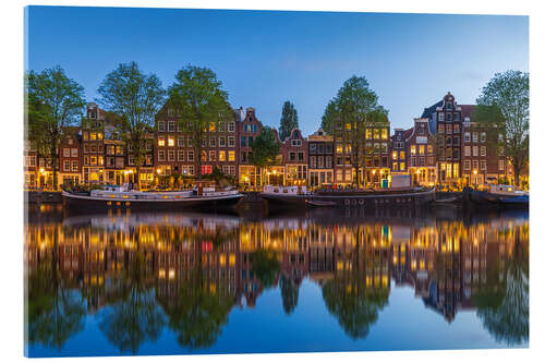 Quadro em acrílico Reflections at dusk, Amsterdam