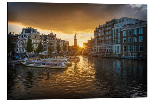 Tableau en aluminium Sunset in Amsterdam, Holland