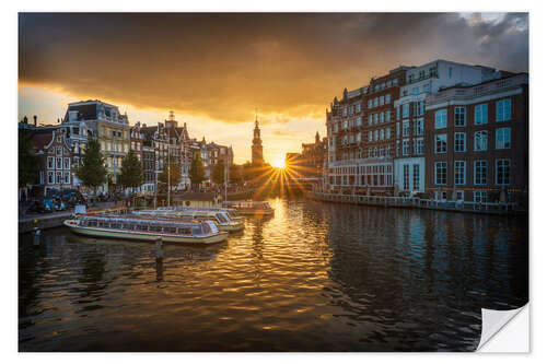 Adesivo murale Sunset in Amsterdam, Holland