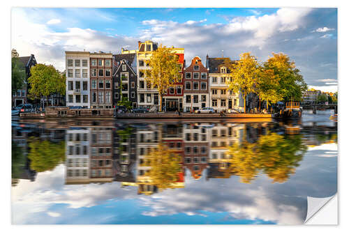 Wall sticker Reflections in the Canals of Amsterdam, Holland