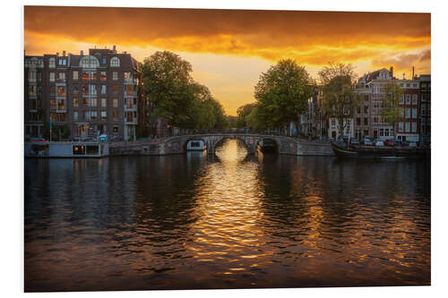 Bilde på skumplate Bridge in Amsterdam at Sunset