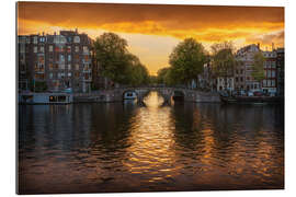 Gallery Print Brücke in Amsterdam bei Sonnenuntergang