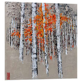 Foam board print Radiant birch trees in autumn