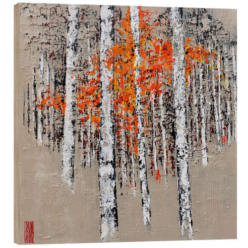 Hout print Radiant birch trees in autumn