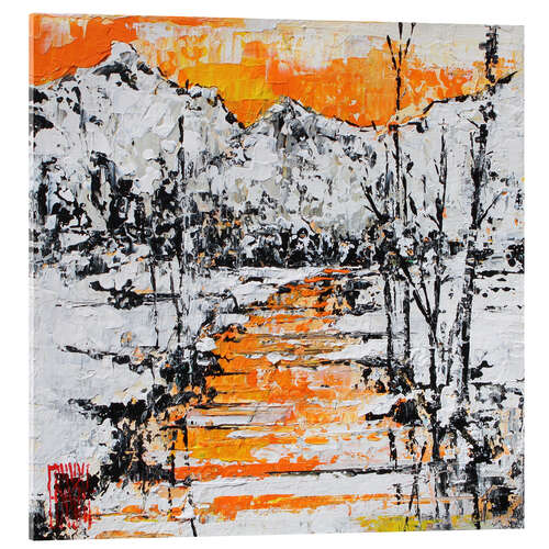 Tableau en verre acrylique Sunset on the snowy river