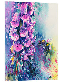 Foam board print Foxgloves and Bumblebee