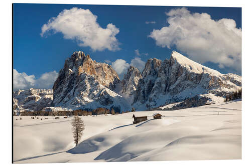 Aluminium print Alpe di Siusi in winter